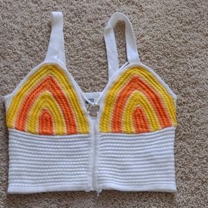 White crochet crop top